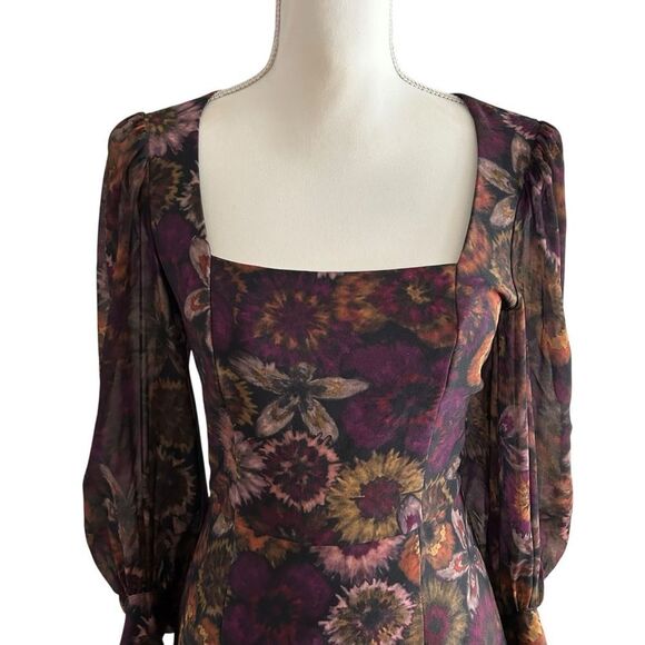 Slate & Willow Dark Florals Mini Dress Size 0 - Picture 7 of 9
